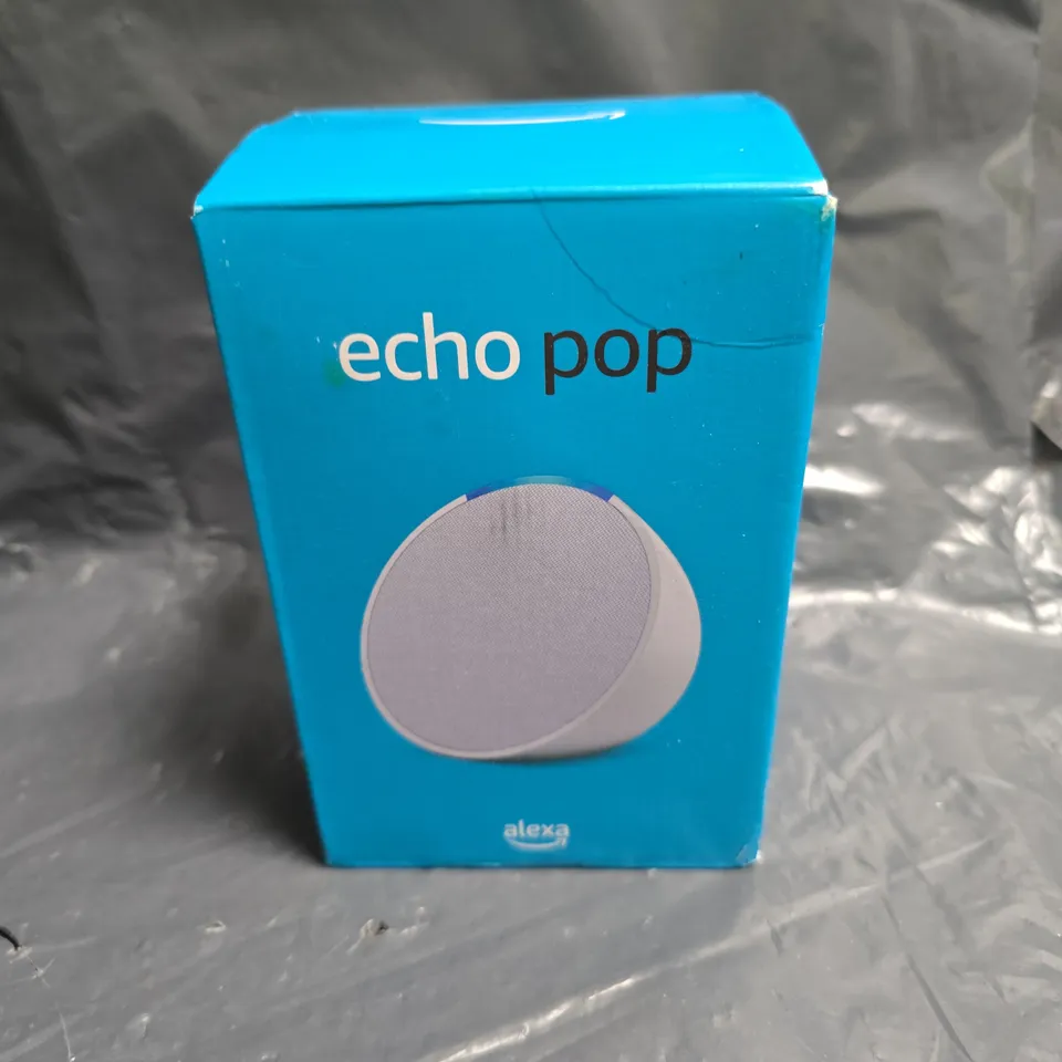 AMAZON ECHO POP SMART SPEAKER – BOXED, BLUE PACKAGING