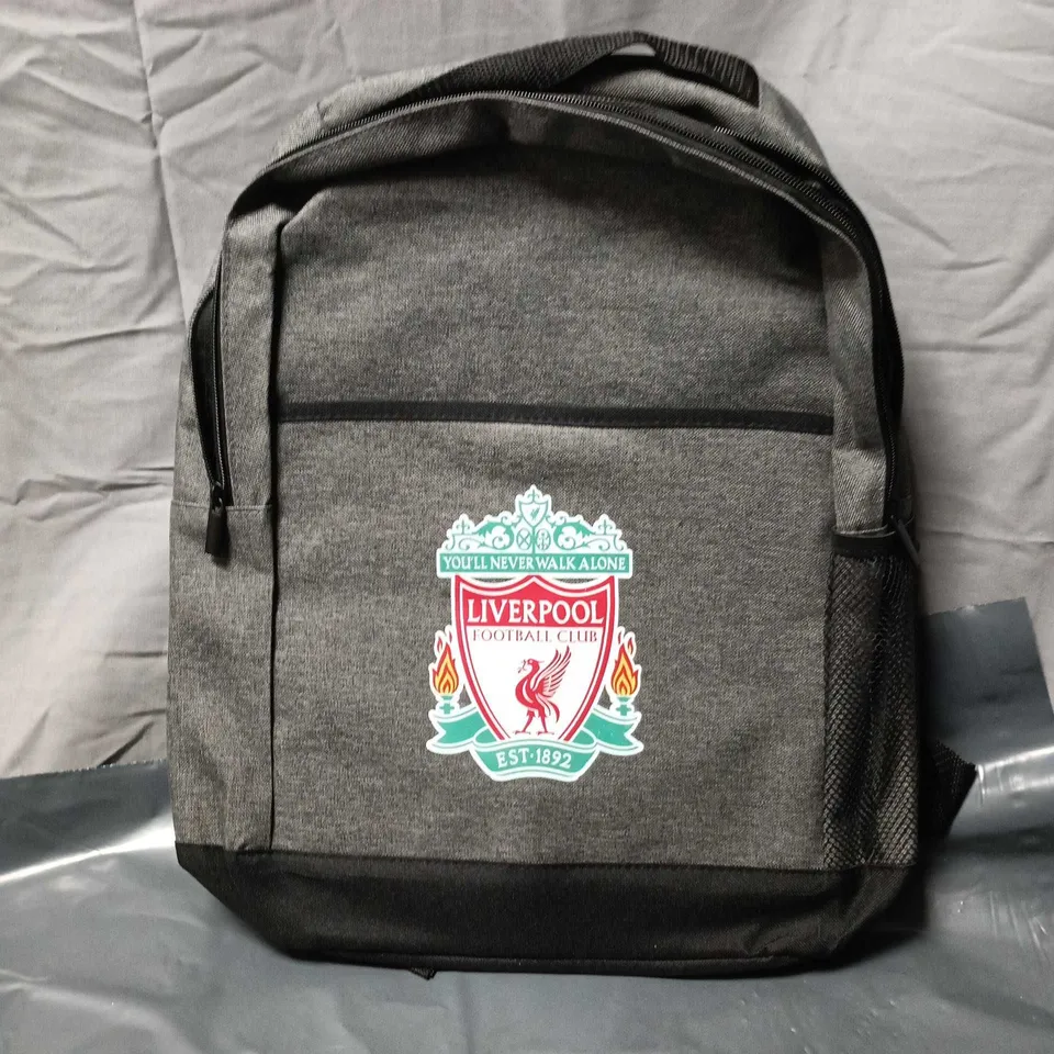 LIVERPOOL FC BACKPACK – GREY WITH CREST STICKER