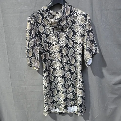 ZARA SNAKE PRINT SHORT-SLEEVE DRESS – UK SIZE S