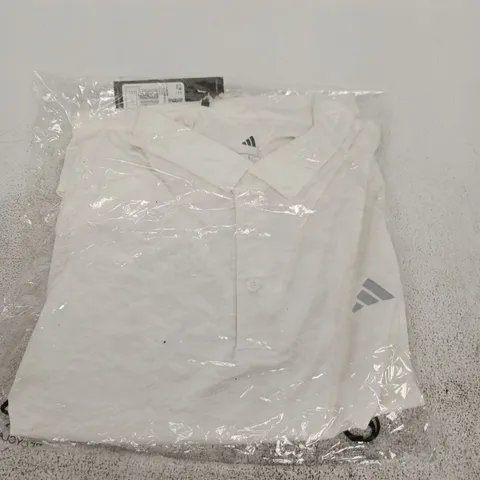 ADIDAS WHITE POLO SHIRT - LARGE