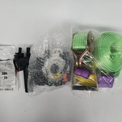 APPROXIMATELY 8 ASSORTED ITEMS TO INCLUDE RATCHET STRAP, ETC