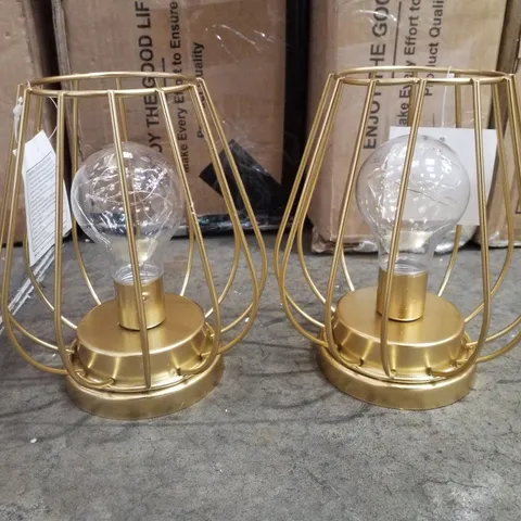 BOXED SET OF 2 GOLD TABLE LAMPS 