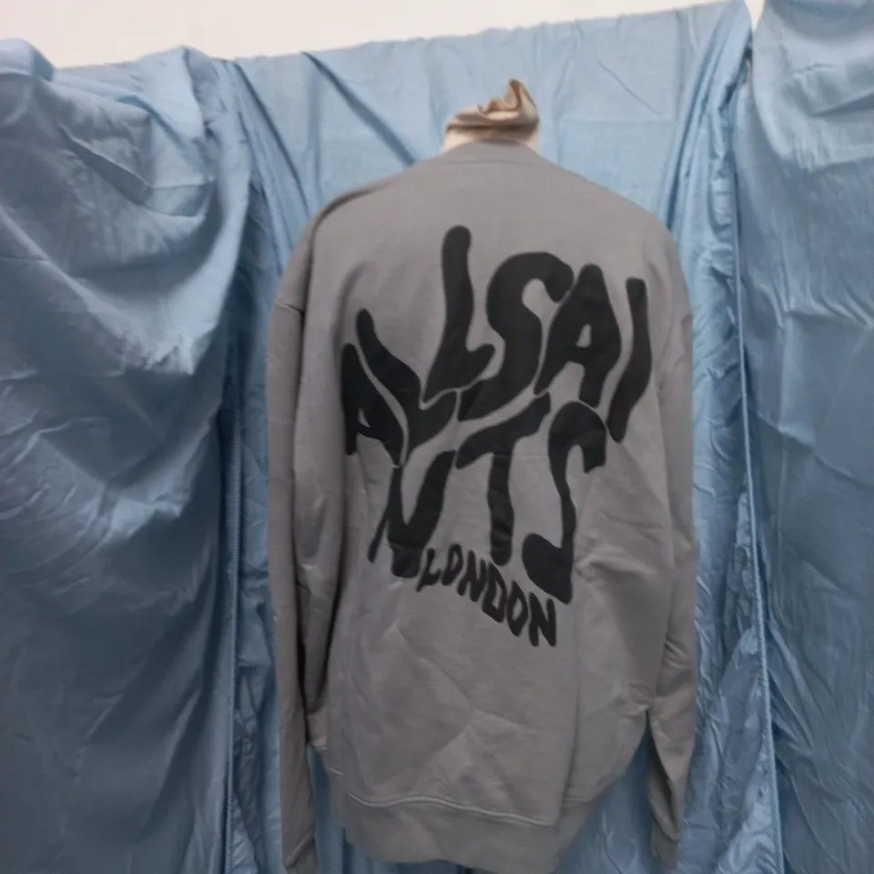 ALLSAINTS SWEATSHIRT – GREY, SMALL (UK), LONDON GRAPHIC