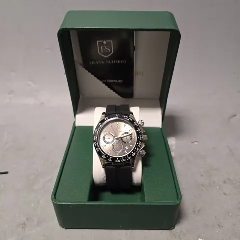 FRANK SCHMIDT WATCH – MULTI FUNCTION SUB DIALS WITH DATE – HQ RUBBER SPORTS STRAP – 3ATM WATER RESISTANT – GIFT BOX INCLUDED