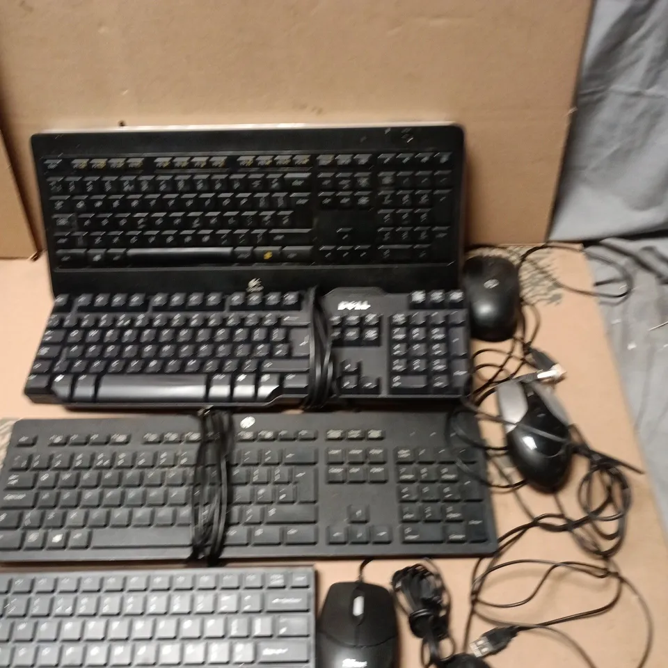 LOT OF 4 ASSORTED KEYBOARDS AND MICE