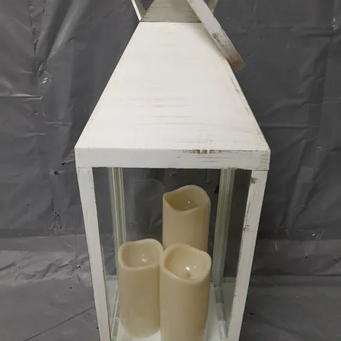 BOXED SMART SOLAR RIGA LANTERN IVORY