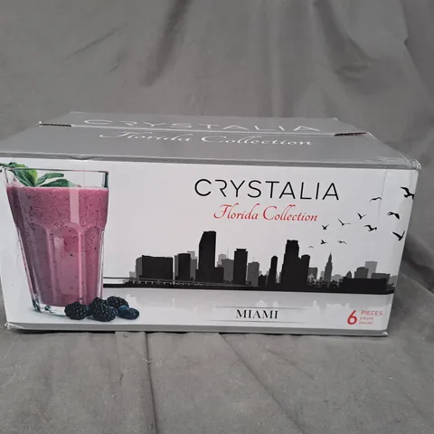 BOXED CRYSTALIA FLORIDA COLLECTION MIAMI TUMBLER GLASSES - COLLECTION ONLY