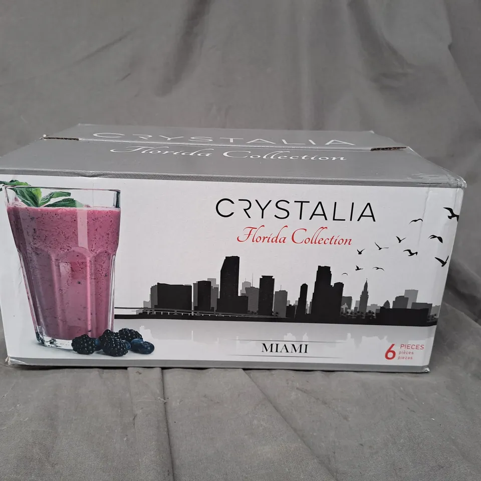 BOXED CRYSTALIA FLORIDA COLLECTION MIAMI TUMBLER GLASSES - COLLECTION ONLY