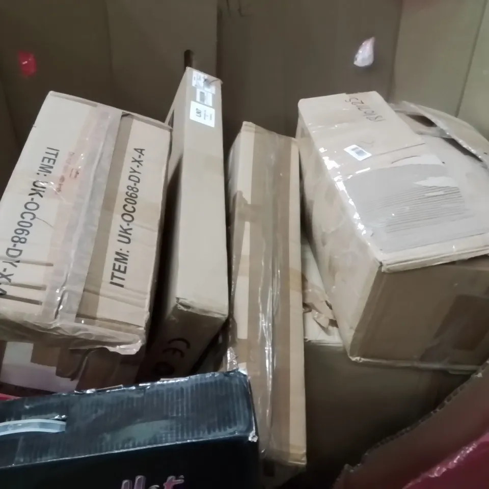 PALLET CONTAINING VARIOUS ASSORTED BOXED HOUSEHOLD ITEMS TO INCLUDE: BABY CARRIER,CAMERA DANCE MAT, AND LOTS MORE UNMARKED BOXED ITEMS 