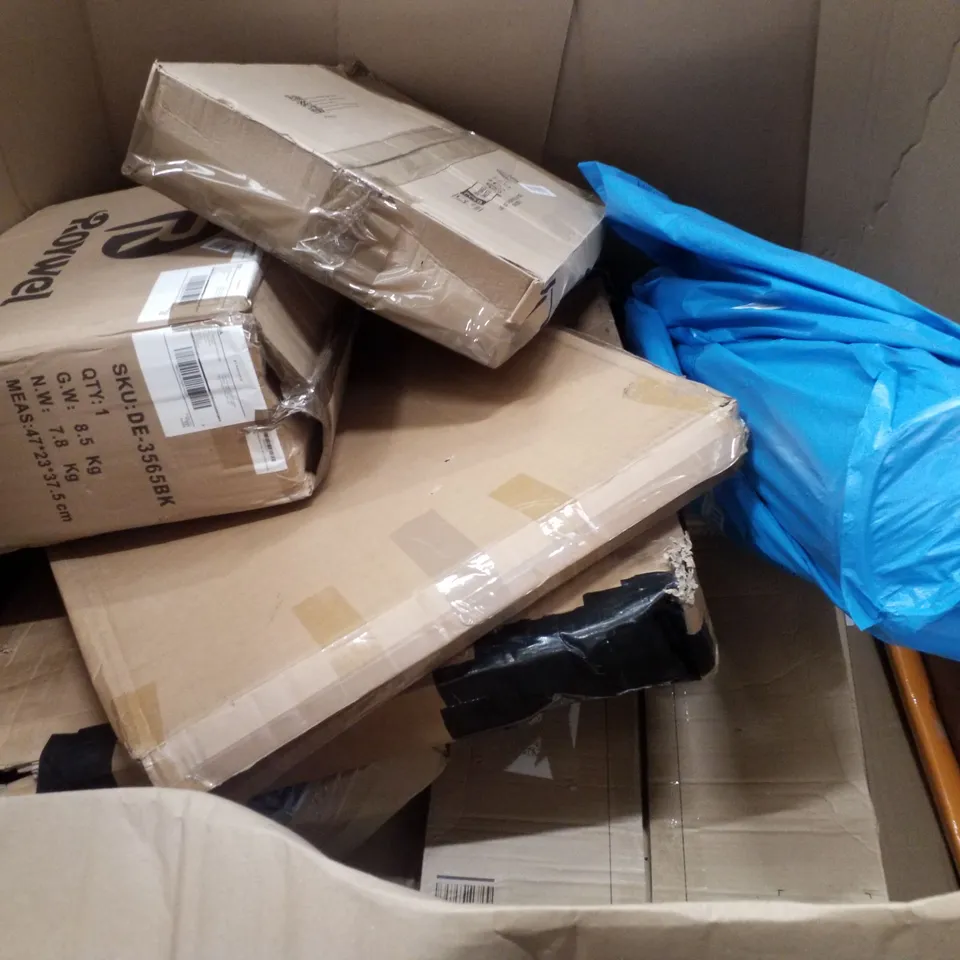 PALLET CONTAINING ASSORTED PRODUCTS INCLUDING WHITEBOARD, RETRACTABLE SAFETY GATE, NURSERY STEP STOOLS & AIR COOLER