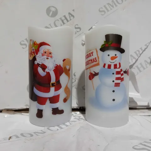 FESTIVE SET OF 2 PROJECTOR CANDLES