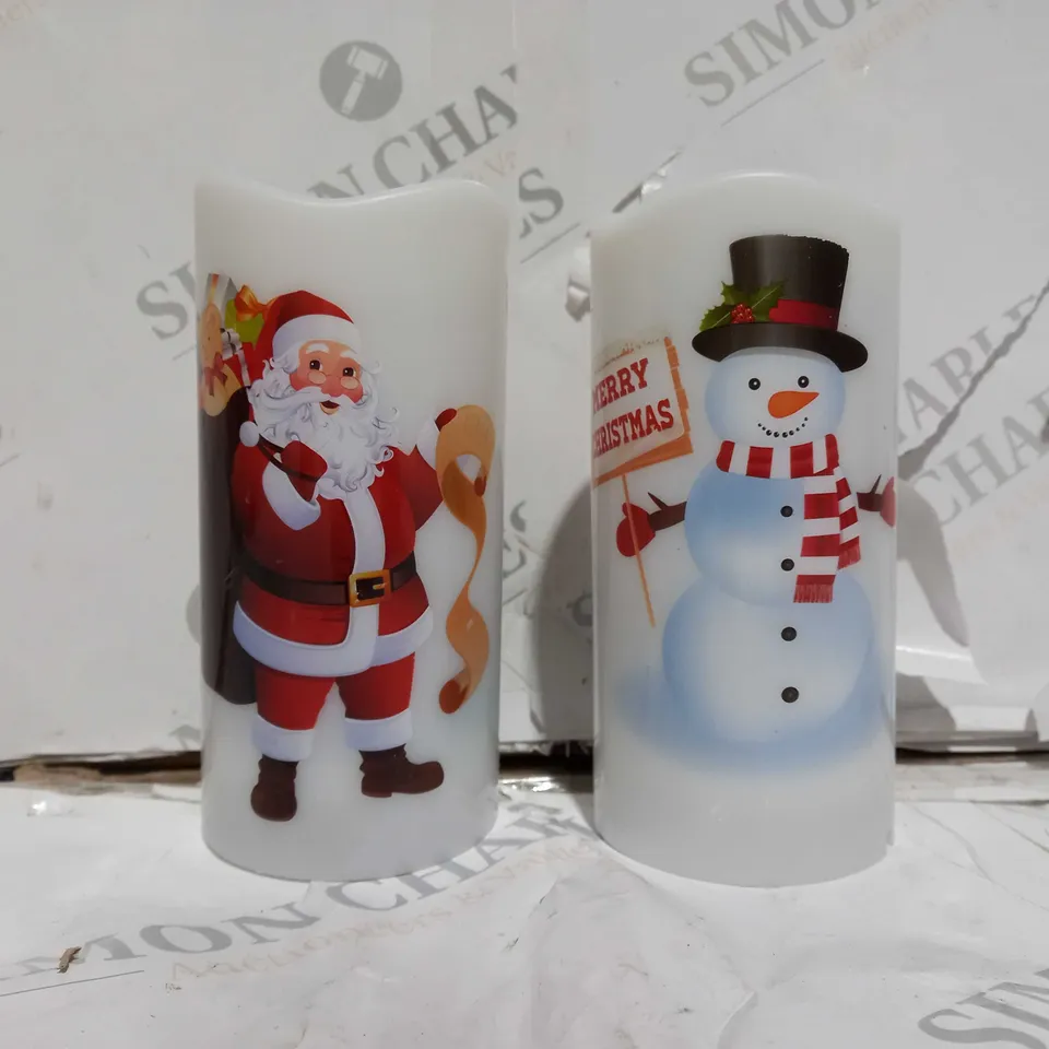 FESTIVE SET OF 2 PROJECTOR CANDLES