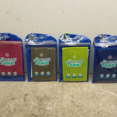 BOXED AQUA LASER SET OF 4 COOL DOWN TOWELS