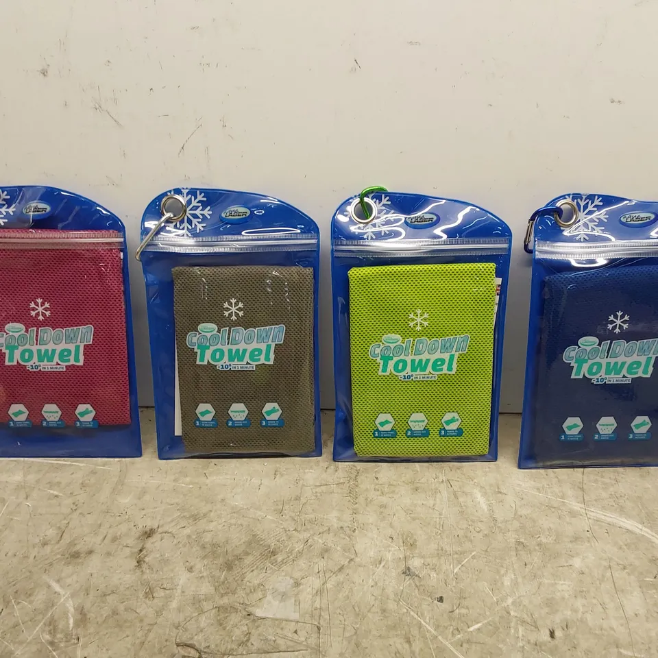 BOXED AQUA LASER SET OF 4 COOL DOWN TOWELS