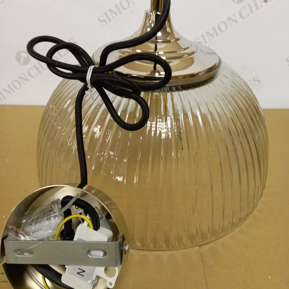 DAR LIGHTING YAMBOL PENDANT POLISHED NICKEL CLEAR GLASS LIGHT FIXTURE