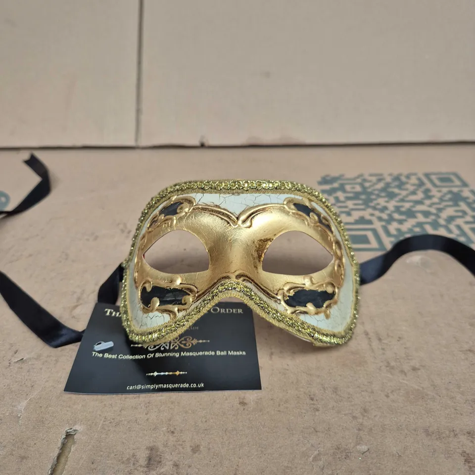 SIMPLY MASQUERADE GOLD MASQUERADE MASK - ORNATE FILIGREE, FANCY DRESS ACCESSORY
