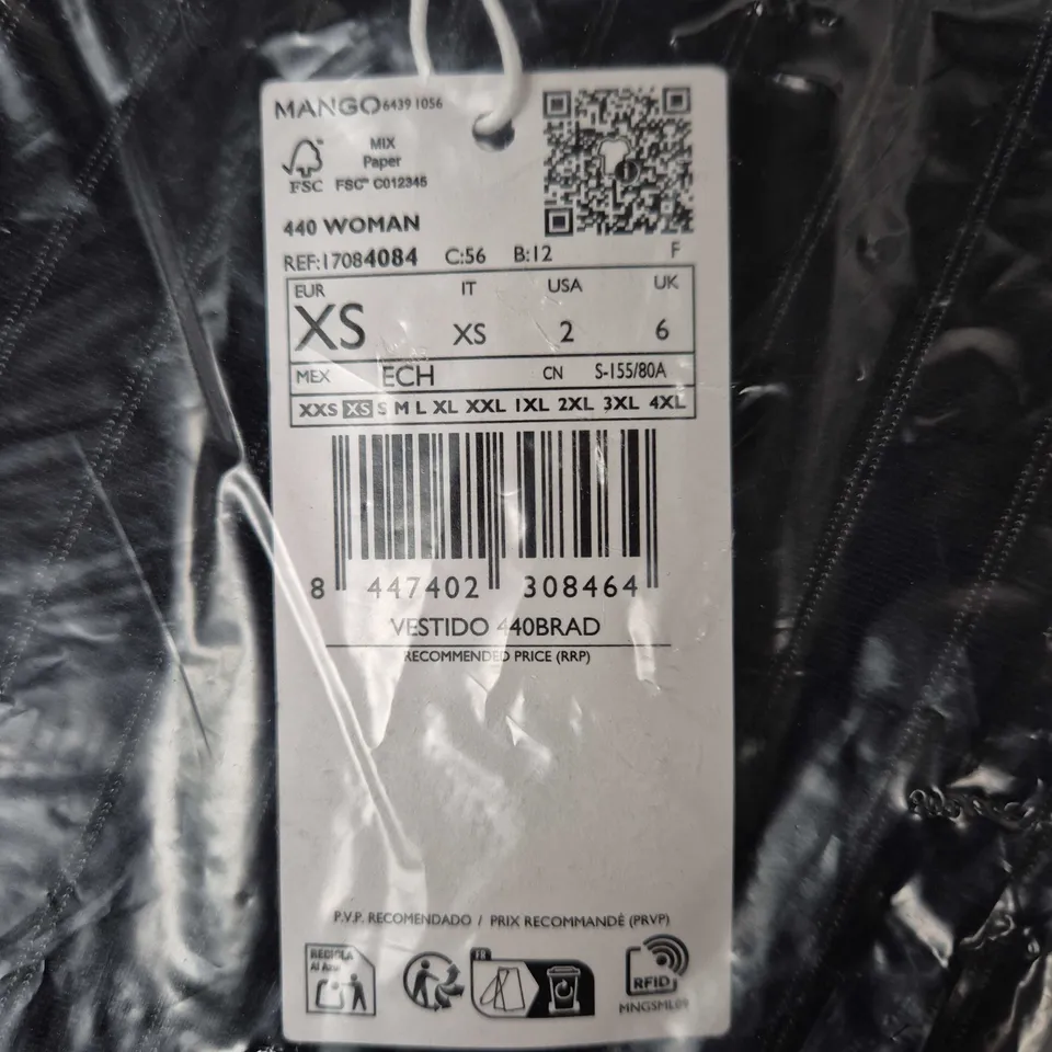 Mango Women's Dress XS Black Pinstripe (440BRAD)