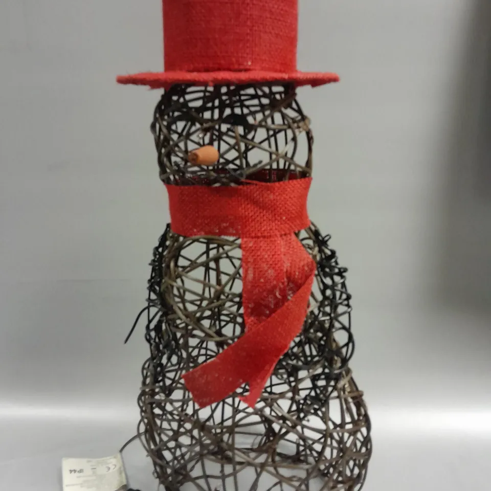LIGHT UP WIRE EFFECT SNOMAN DECORATION