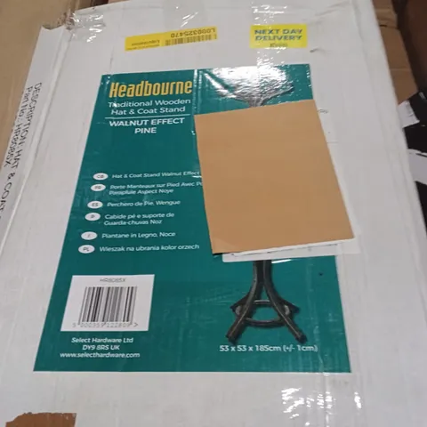 BOXED HEADBOURNE TRADITIONAL WOODEN HAT & COAT STAND