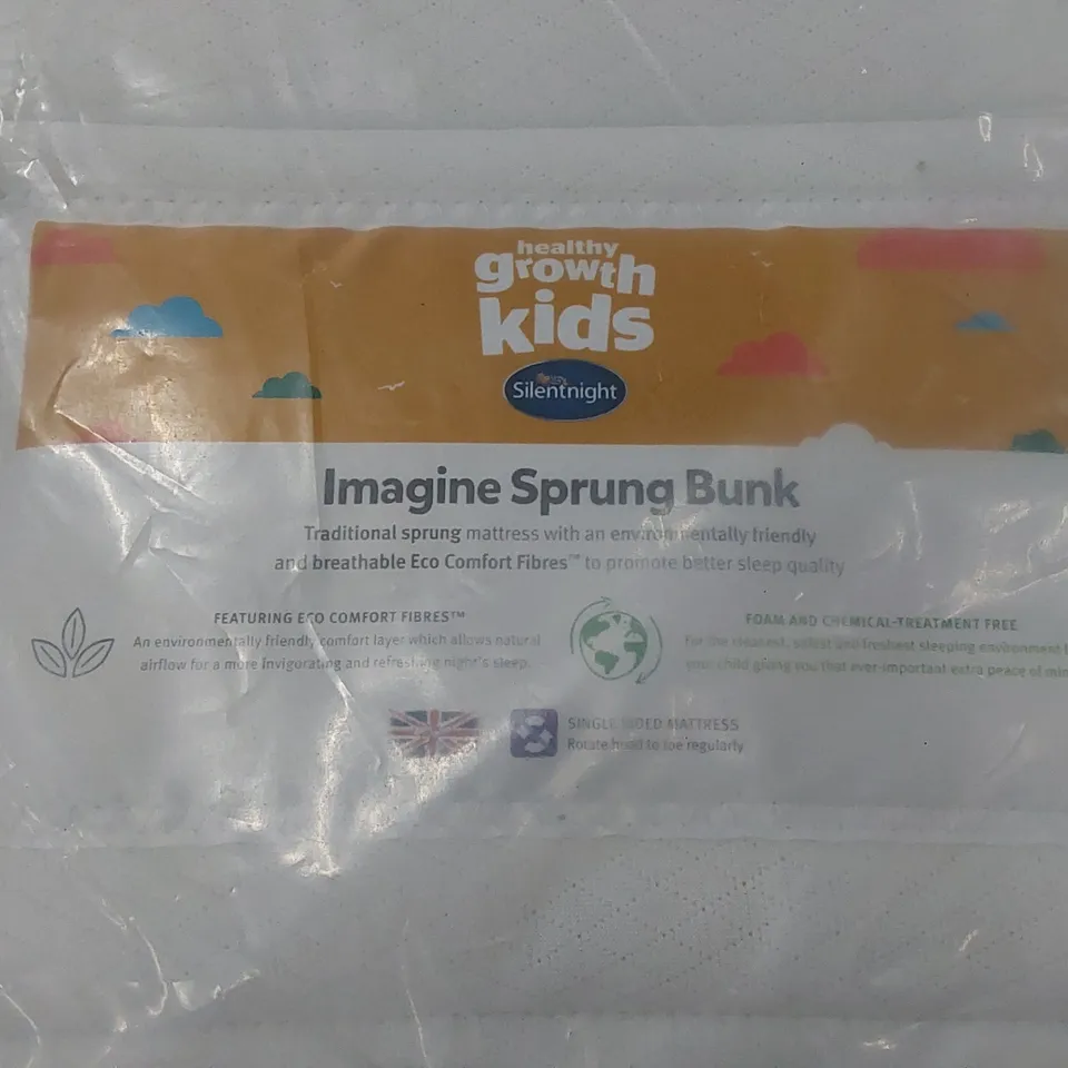 QUALITY BAGGED SILENTNIGHT 75CM IMAGINE SPRUNG KIDS BUNK MATTRESS 