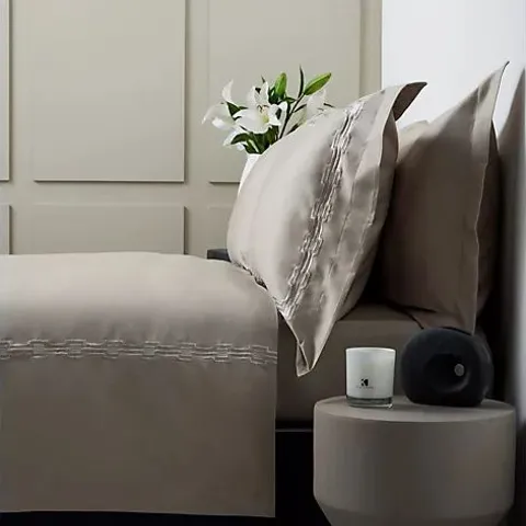 K BY KELLY HOPPEN 100% COTTON 400TC EMBROIDERED DUVET SET