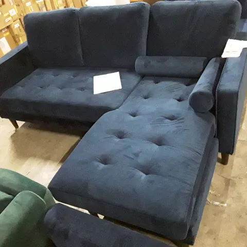 BLUE VELVET CORNER SOFA