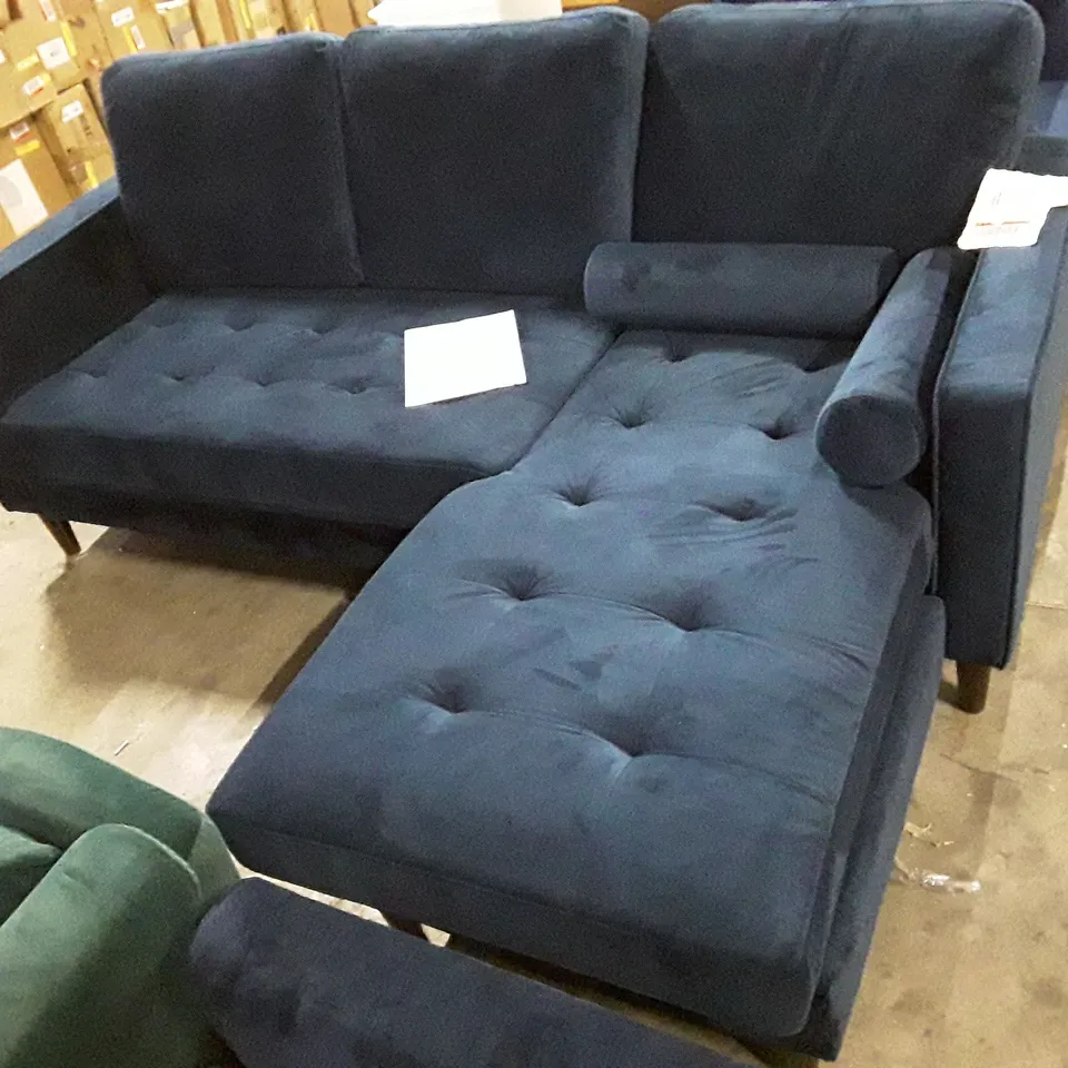 BLUE VELVET CORNER SOFA