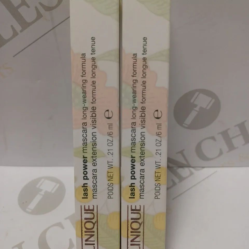 LOT OF 2 CLINIQUE LASH POWER MASCARAS - 01 BLACK ONYX
