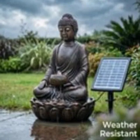 BOXED BLISS AND BEYOND SOLAR LED LIGHT BUDHA FOUNTAIN