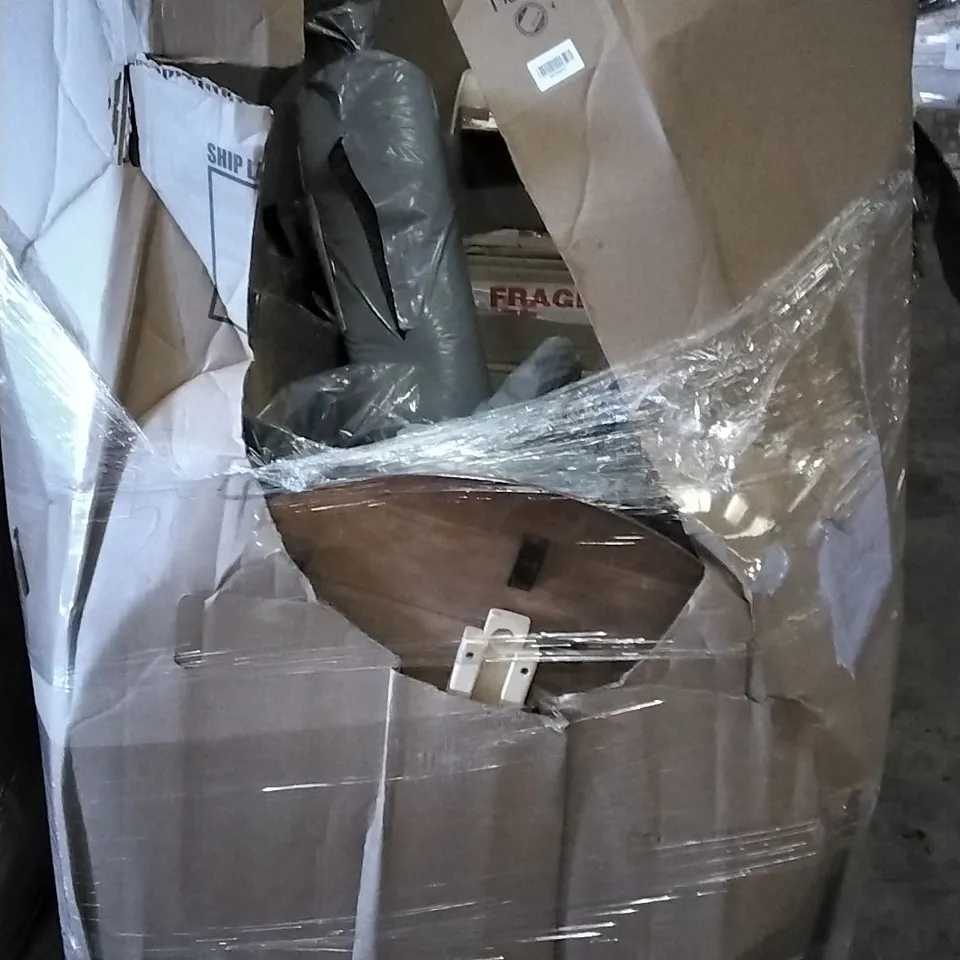 PALLET OF UNPROCESSED ITEMS TO INCLUDE ANDREX WASHLETS, HOMEDICS DRYING RACK, AND CARTOON CAR TOY