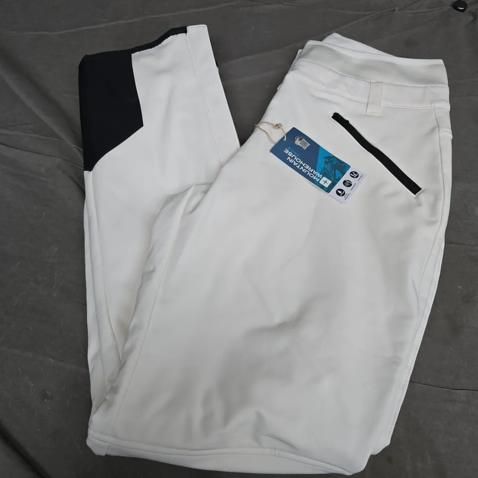 MOUNTAIN WAREHOUSE AVALANCHE WOMENS SOFTSHELL SKI PANTS IN WHITE - UK 10