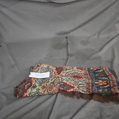 GERARD DAREL SCARF – BROWN/MULTICOLOUR PATTERN, TAG ATTACHED