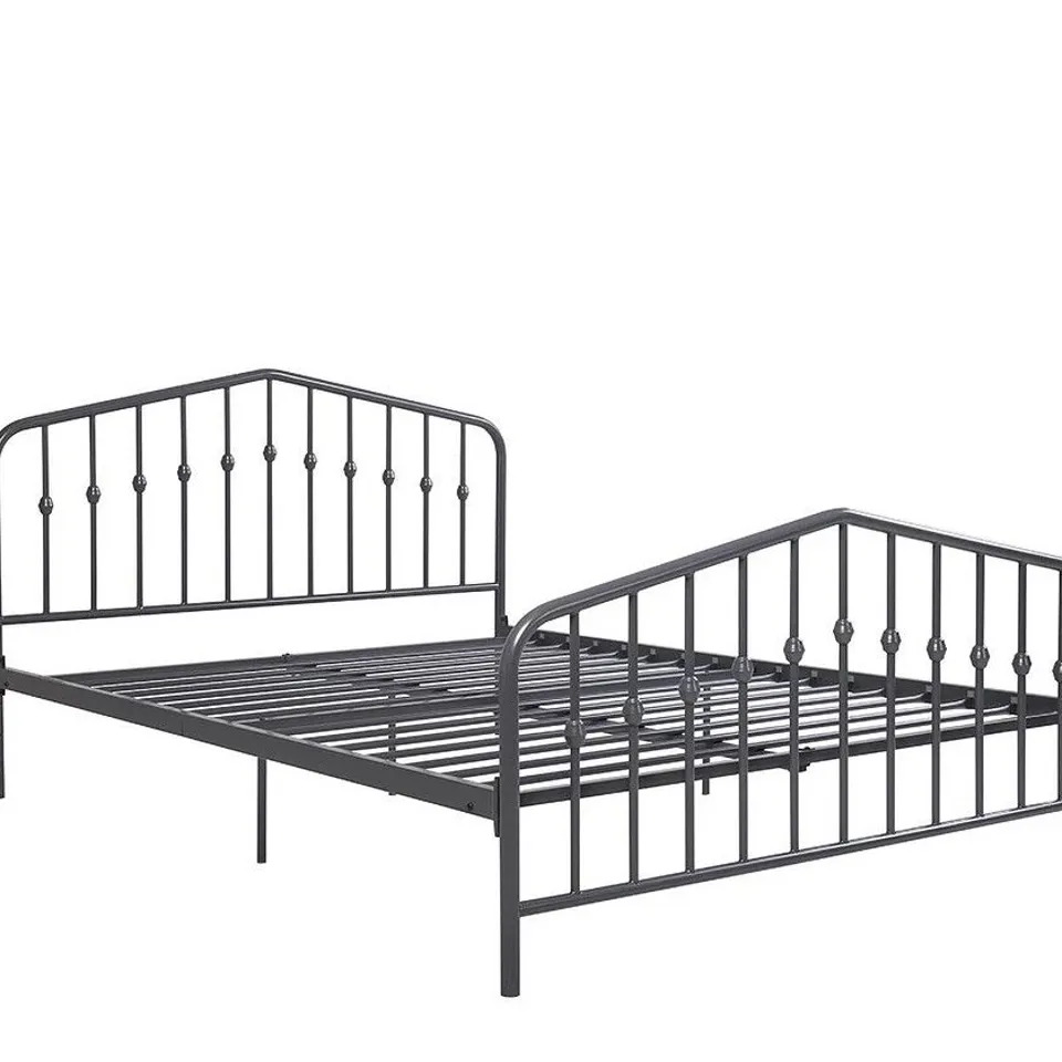 BUSHWICK METAL BED FRAME KING SIZE - GREY - COLLECTION ONLY