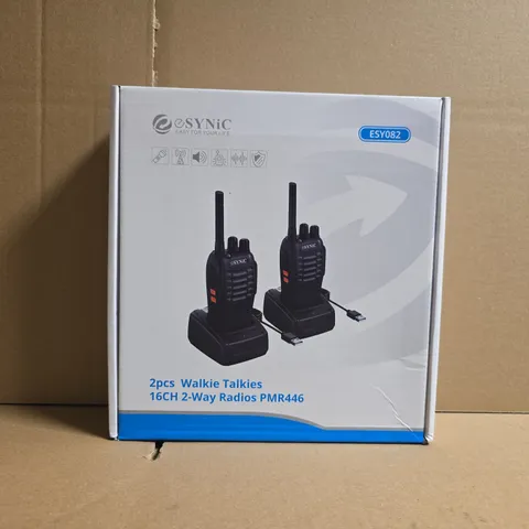 ESYNC WALKIE TALKIES PMR446 – 16 CHANNEL, 2-WAY RADIOS – 2 PACK