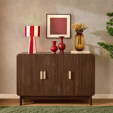 BOXED DUSK MARNIE 3 DOOR SIDEBOARD - WALNUT (1 BOX)