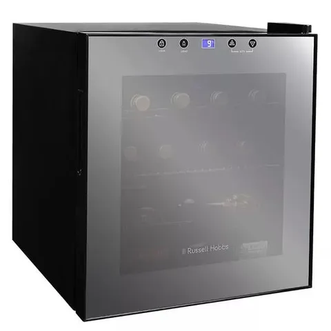 BOXED RUSSELL HOBBS RH15WC201MR WINE COOLER - BLACK MIRROR