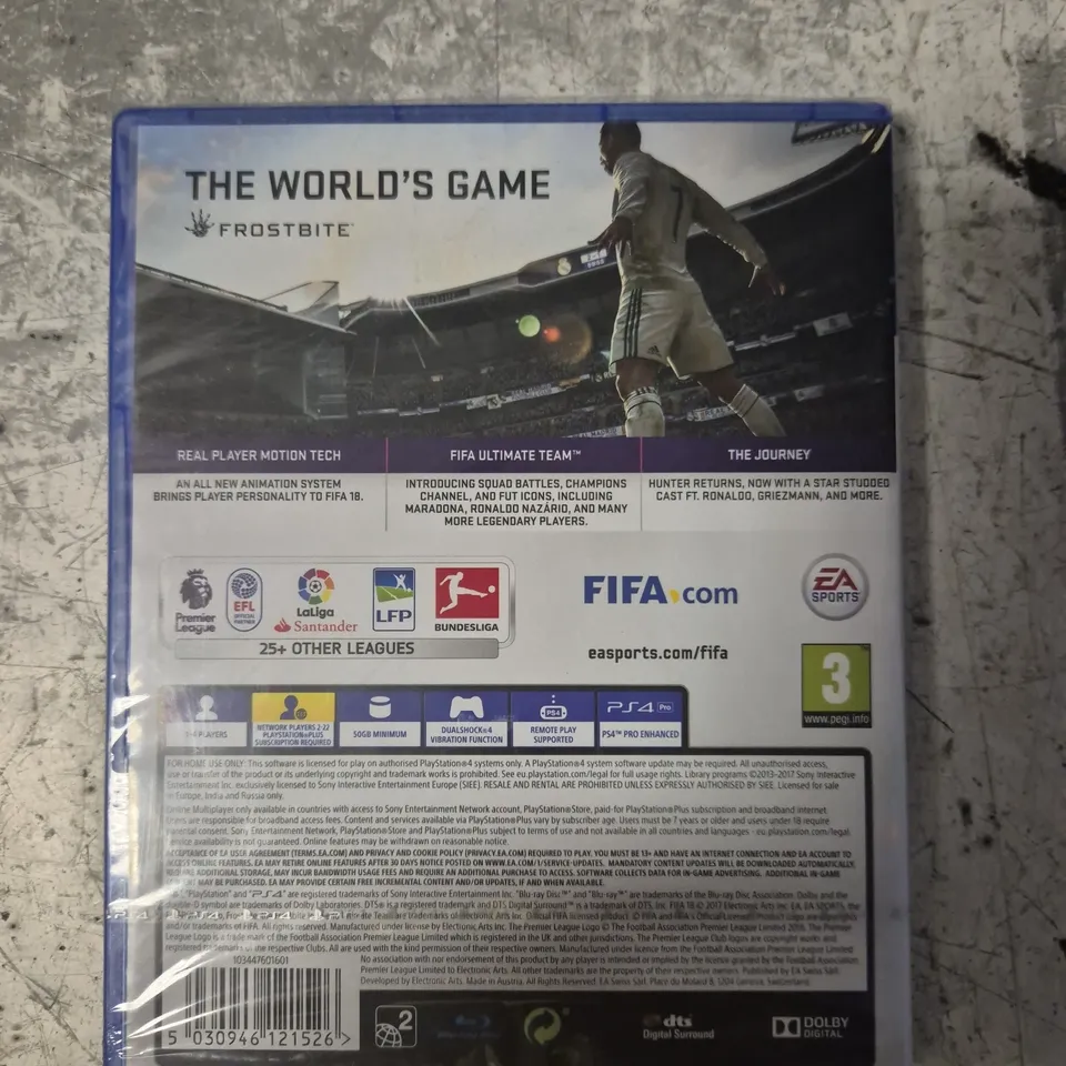 5 X SEALED EA SPORTS FIFA 18 PLAYSTATION 4 VIDEO GAMES