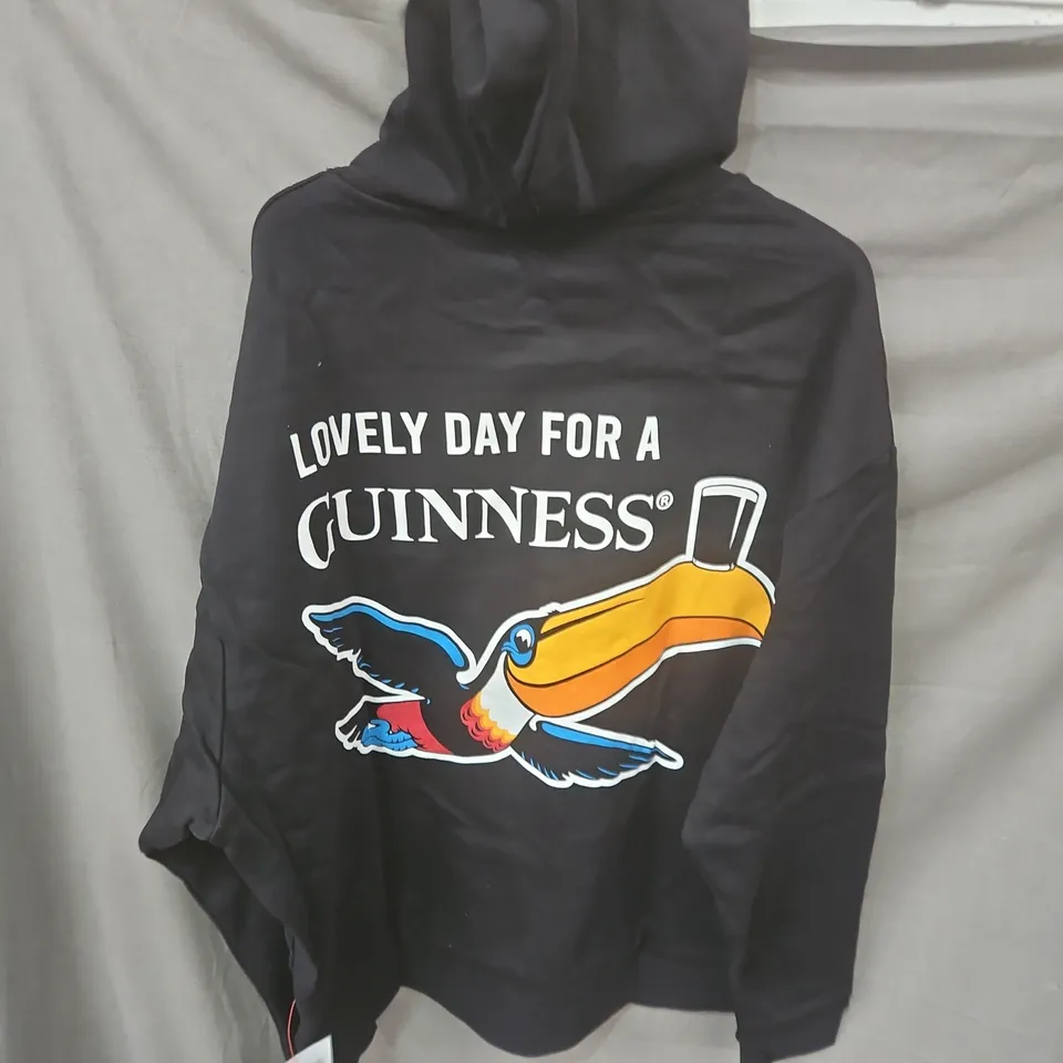 GUINNESS BRANDED HOODIE – BLACK SIZE XL