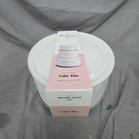 MASON CASH SET OF THREE CAKE TINS (PINK/WHITE)