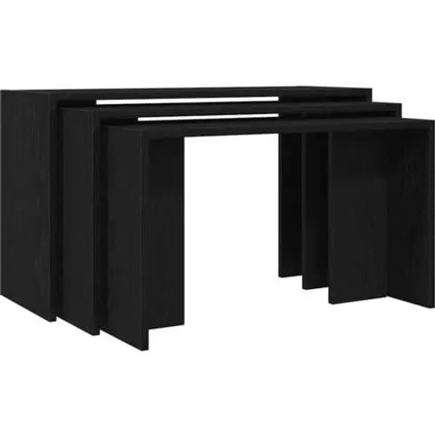 BOXED VIDAXL NESTING TABLES 3 PCS BLACK ENGINEERED WOOD (1 BOX)