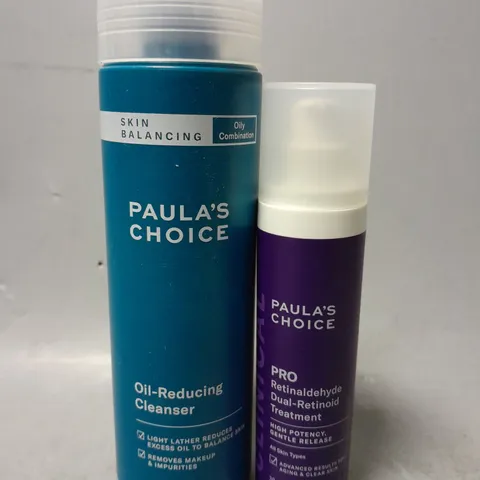 2 PAULA'S CHOICE PRODUCTS TO INCLUDE OIL-REDUCING CLEANSER & PRO RETINALDEHYDE DUAL-RETINOID TREATMENT 