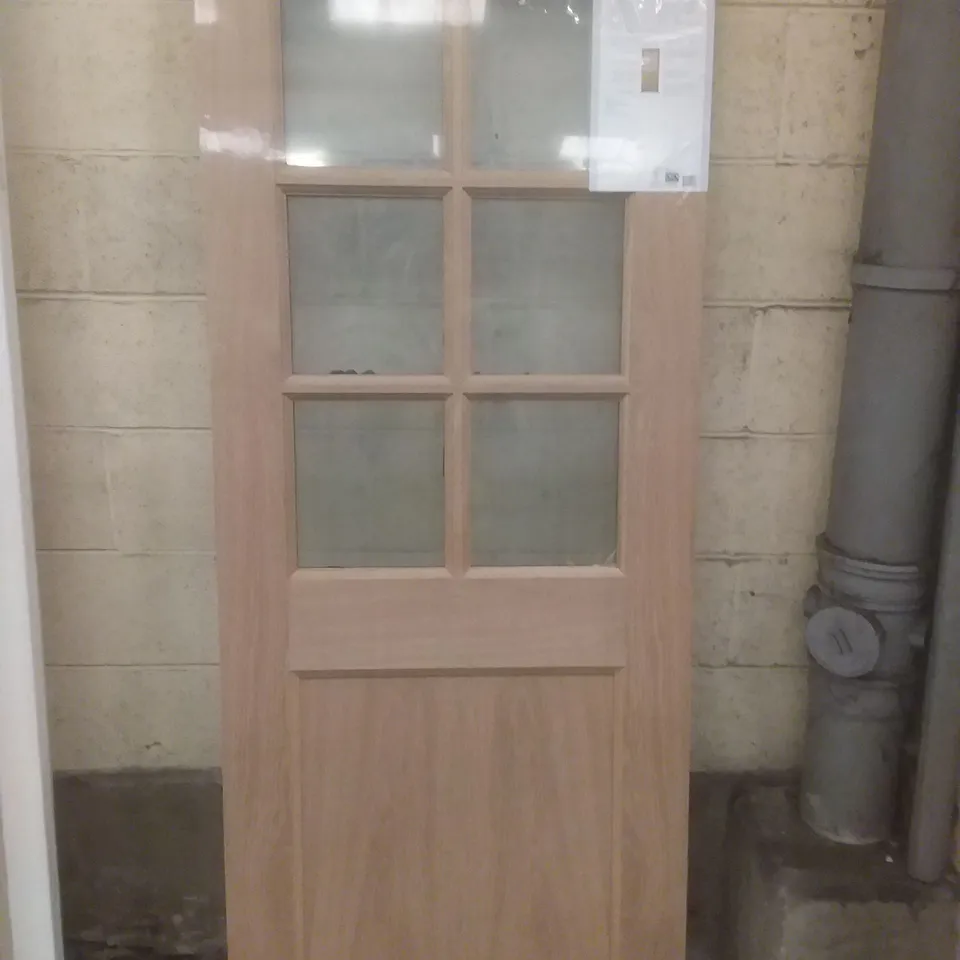 GEOM 6 LITE CLEAR DOUBLE GLAZED EXTERNAL WOODEN DOOR