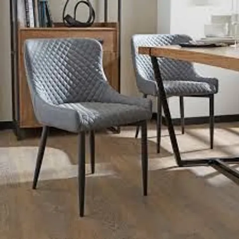 BOXED SET OF 2 MONTREAL DINING CHAIRS, FAUX LEATHER - GREY (1 BOX)
