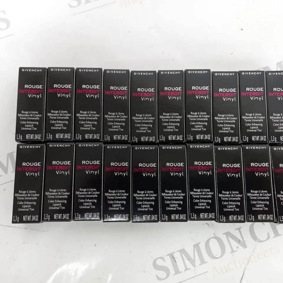 PACK OF APPROXIMATELY 20 BOXED GIVENCHY ROUGE INTERDIT VINYL 1.3G LIPSTICK - NO.16 NOIR