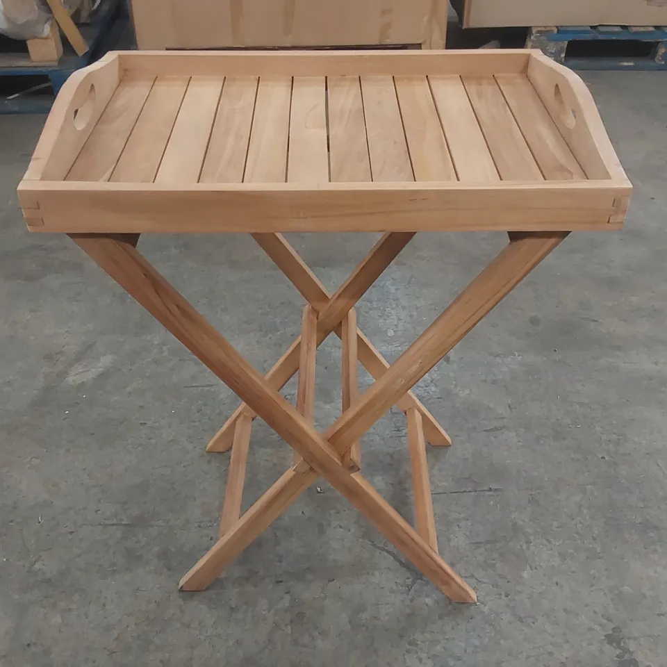 FOLDING WOODEN TRAY STAND
