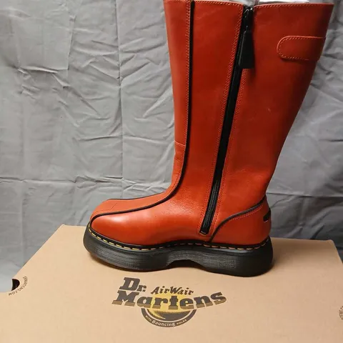 DR. MARTENS BUZZ HI FLAME ORANGE BOOTS – UK 7 (EU 41 / US 9) – BOXED
