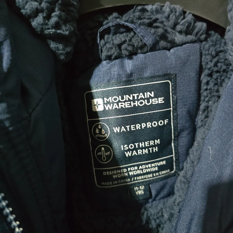 MOUNTAIN WAREHOUSE KIDS' NAVY WATERPROOF PADDED HOODED JACKET, 11-12 YRS