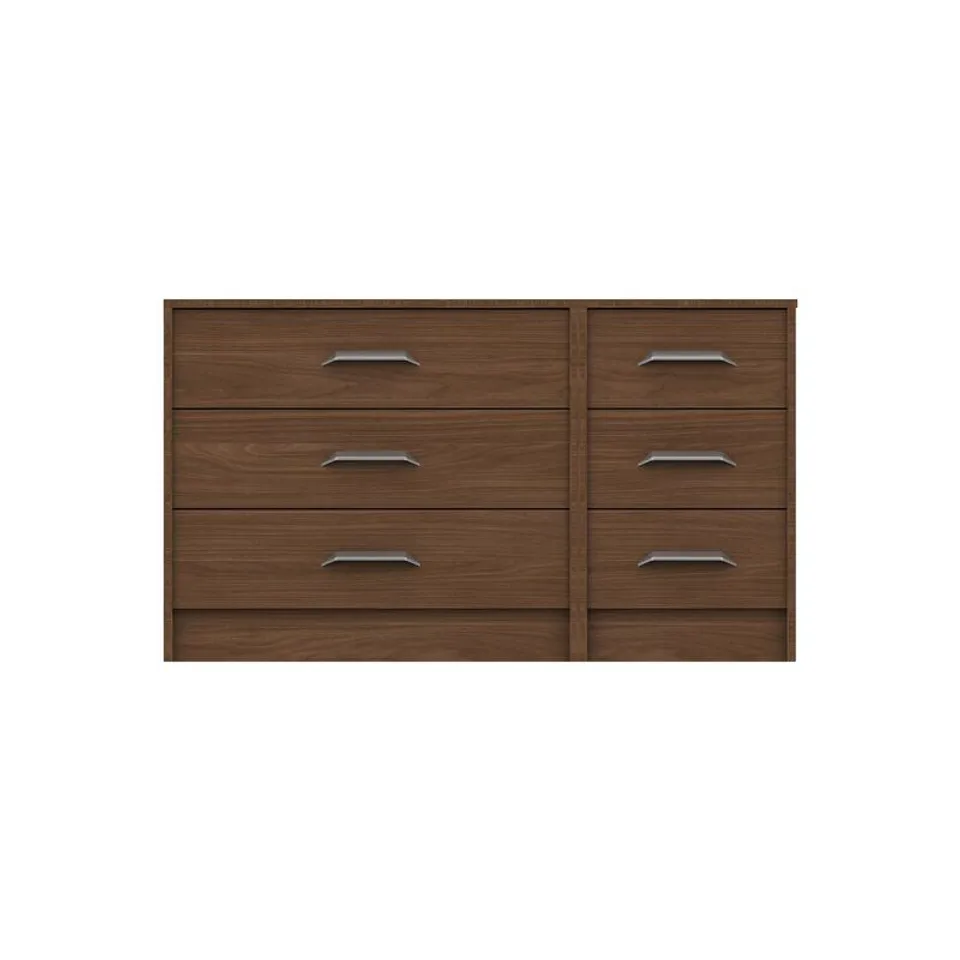 BOXED ZAKARIYAH 6 DRAWER CHEST - WALNUT FINISH