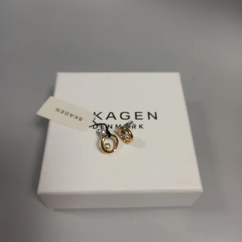 BOXED SKAGEN CIRCLE PEARL EARRINGS