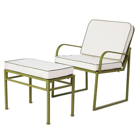 BOXED GARDEN STORIES STUDIO 70 CHAIR AND FOOTSTOOL OLIVE